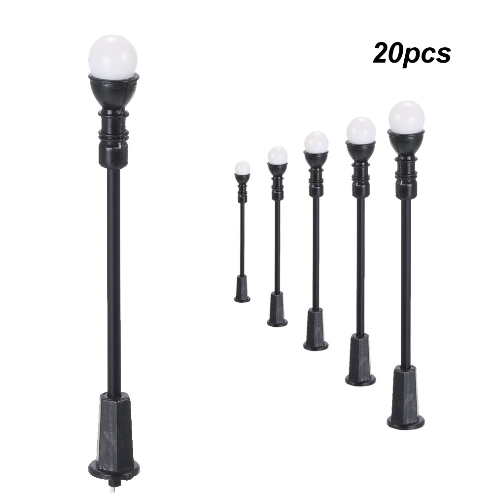 20pcs Different Scale Model Street Lights Layout Lamppost Railway Train Garden Playground Scenery Led Lamp Lighting