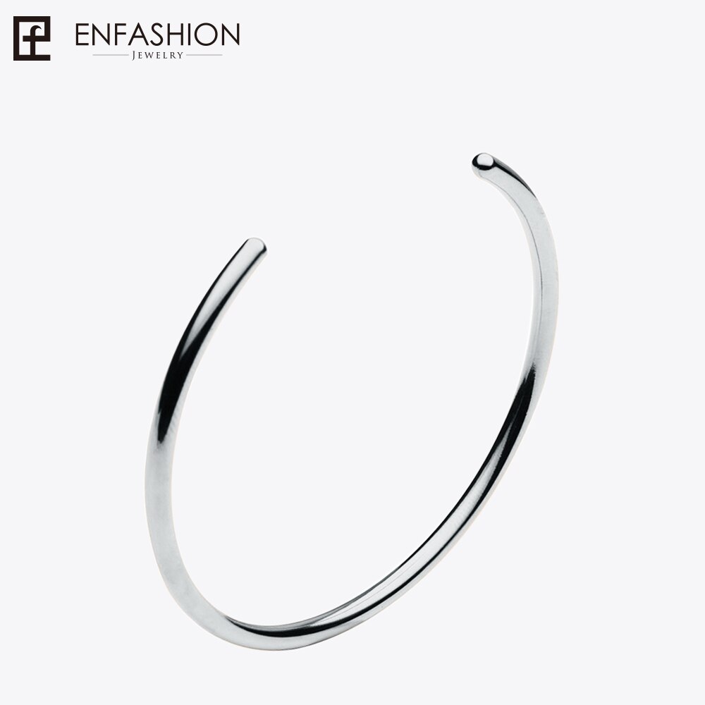 Enfashion Grund Manschette Armbinde Manchette Gold farbe edelstahl Armreif Armbinde Für Frauen und Männer Armbänder Armreifen Pulseiras: Silber- Farbe