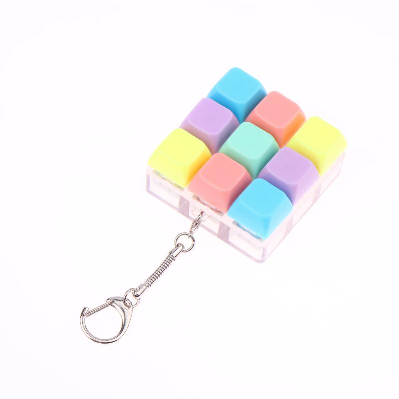 {kein Licht}9 Tasten Tastatur Tastenkappen zappeln Spielzeug Party betonen Linderung Diy Tastenkappen Spielzeug Tastaturkappe Fingerknopf zappeln Finger Keycap: Dunkelgrau