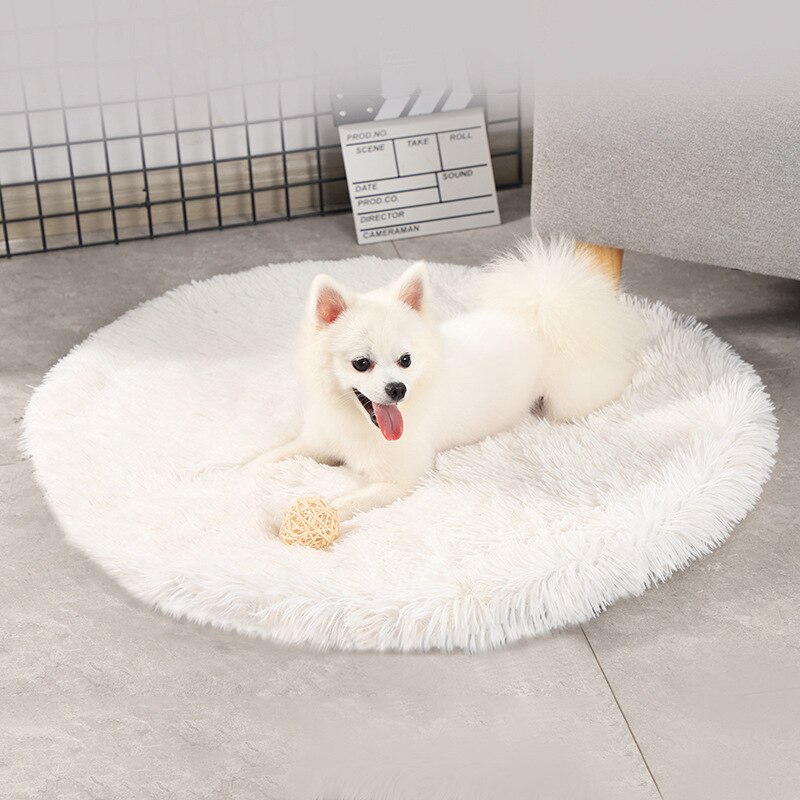 Ronde Hond Bed Mat Lange Pluche Kat Deken Pluizige Lounger Hond Kussen Warm Huisdier Bed Huis Voor Kleine Grote Honden katten Dierbenodigdheden