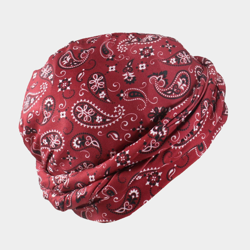 Men Women Paisley Print Headscarf Pirate Hat Outdoor Sport Cycling Bandana Sweat Absorbant Muslim Turban Bohe Style Head Wrap