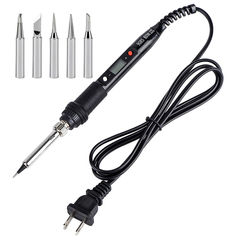 220V EU 80W Soldering Iron LCD Digital Display Temperature Adjustabl Electric Solder Iron Set Welding Rework Station Repair Kit