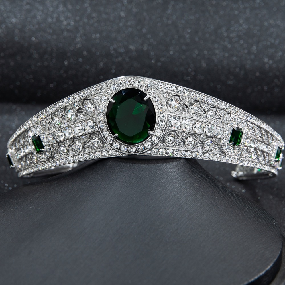 Ægte østrigsk rhinestone cz prinsesse eugenie bryllup brude tiara krone til kvinder tilbehør smykker  hg086a