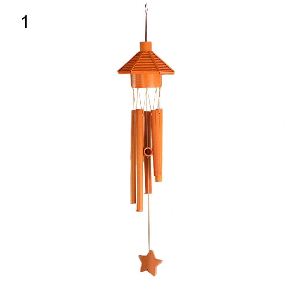 Wind Chime Bird Nest Pavilion Shape Hanging Bamboo Lightweight Decoration Windchime for Home: 1