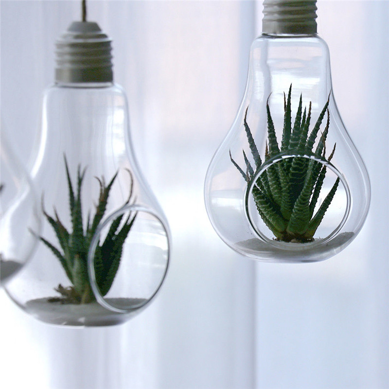 Vase en boule de verre suspendu, pot de fleur, récipient de Terrarium, décoration pour fête et mariage