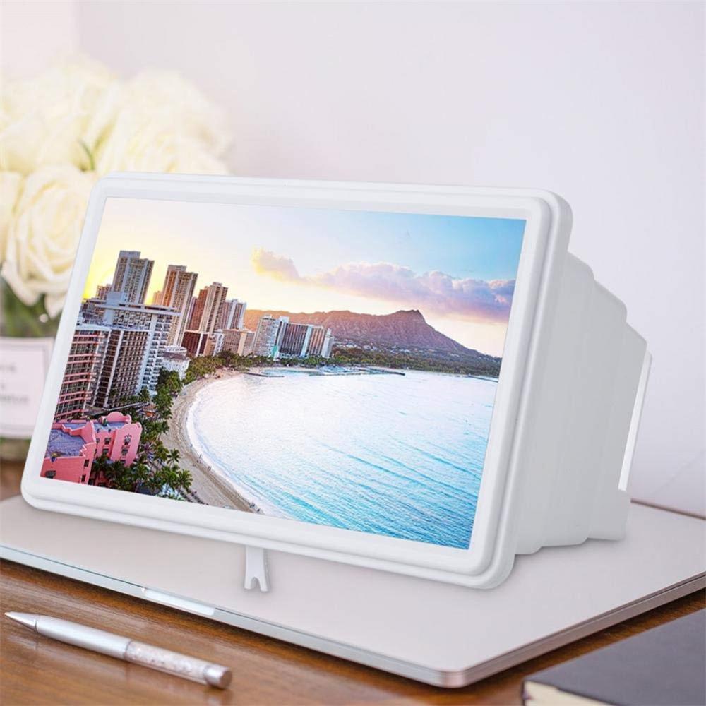 14 Inch 2 Kleuren Verstelbare Telescopische 3D Video Mobiele Telefoon Screen Versterking Vergrootglas Ondersteuning hoge qualiy: WHITE