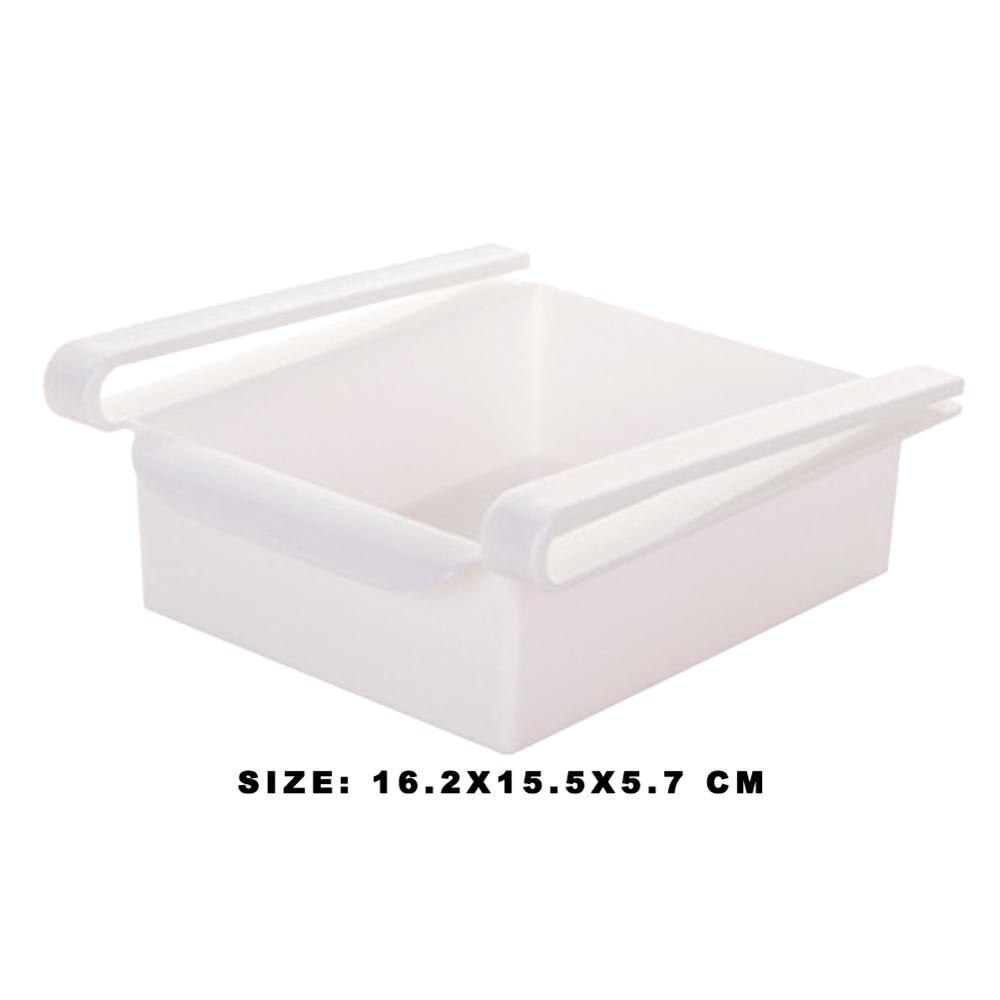 Kitchen Refrigerator Storage Rack Fridge Freezer Shelf Holder Pull-out Drawer Organiser Space Saver Organizer: B White