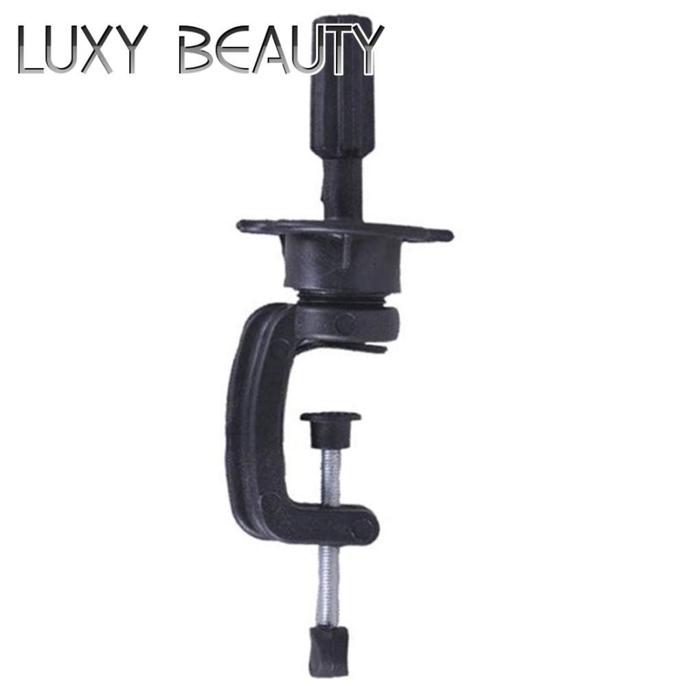 Soporte para pelucas de pelo , cabeza de Maniquí de entrenamiento, entrenamiento de peluca ajustable con aparatos de estilismo, soporte de utilidad negro