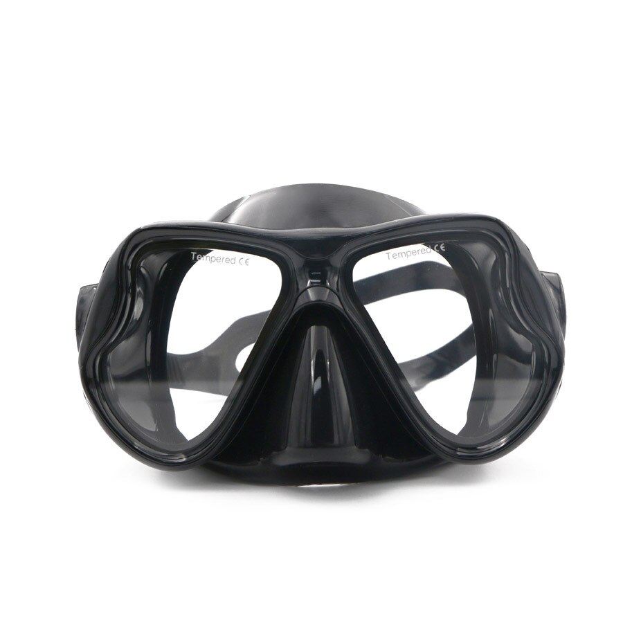 Speefish Scuba Diving Mask 4 Color adult Snorkeling Silicone Anti-fog Tempered glass Dive Equipment Wide Vision Swimming Goggles: 708-black