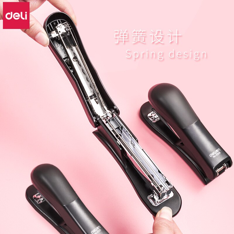 Deli Stapler 5 Pcs Business Bind Machine #12 24/6 Staple Student Stationery Office Supplies