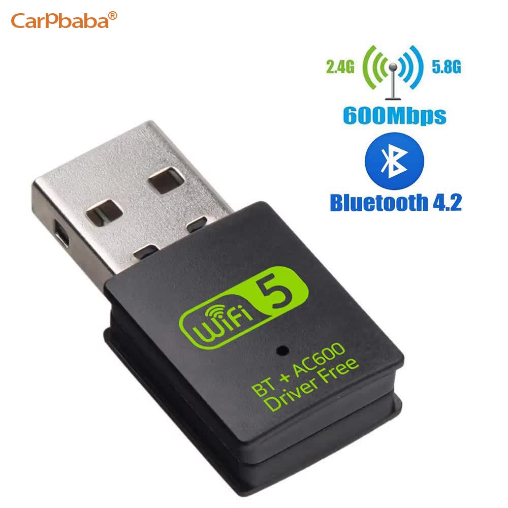 Adapter USB WiFi Bluetooth 600 Mb/s Dual Band 2.4/5.8 GHz Bezprzewodowy Zewnętrzny Odbiornik RTL8821CU Wi-Fi Dongle do PC/Laptopa/Komputera Stacjonarnego