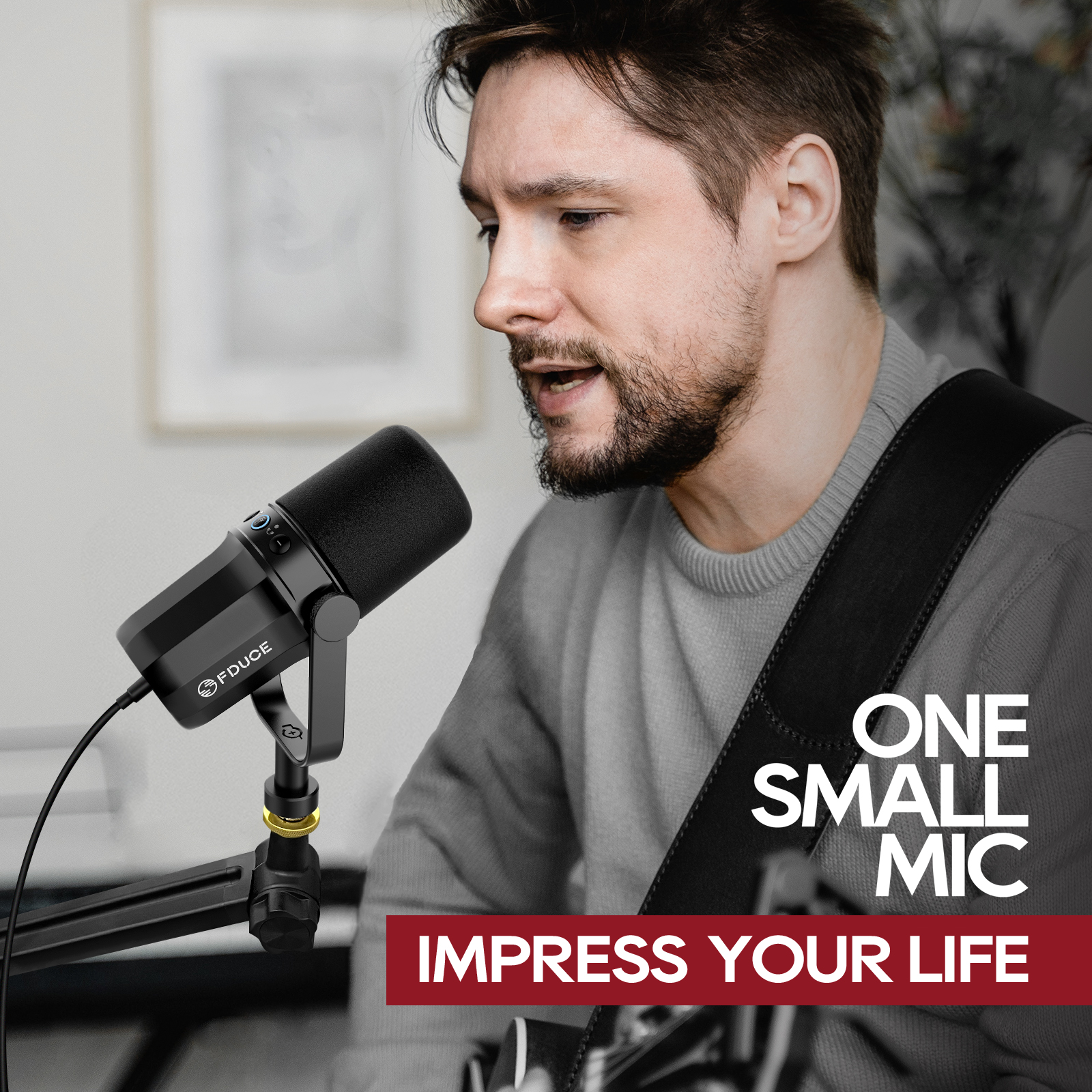 FDUCE SL40X/SL40 USB/XLR dynamisches Mikrofon mit integriertem Headset-Ausgang und Schalldämmung, für Podcasts, Spiele, Live-Übertragung