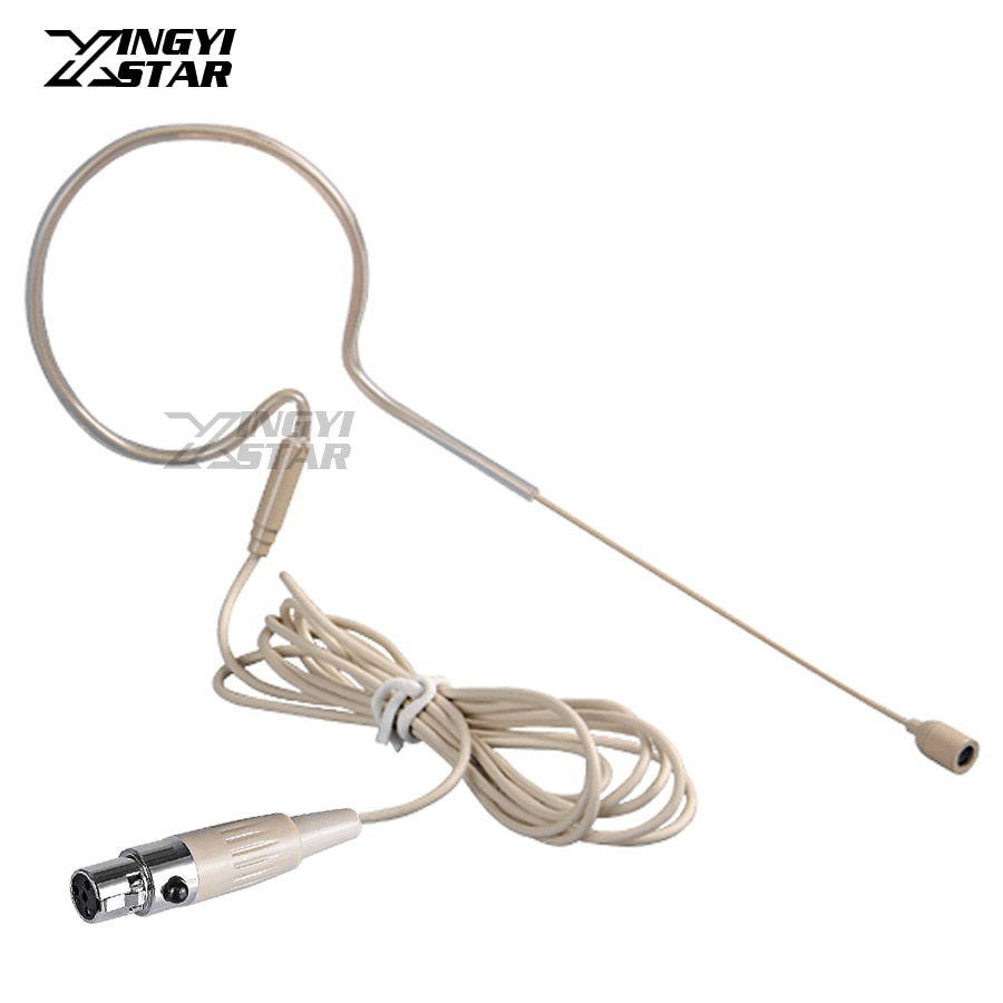 Skin Color Mini XLR 4 Pin TA4F Wired Single Earhook Condenser Headset Microphone For Shure Wireless System BodyPack Transmitter
