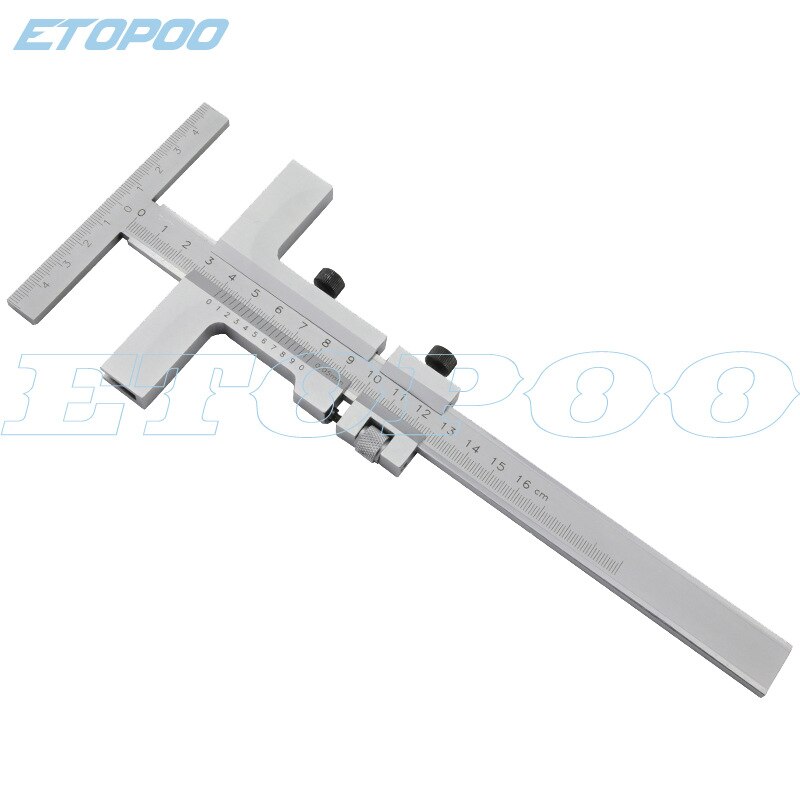 Calibrador Vernier de acero, herramienta de medición de calibre de 0-160mm, DIN862, puente rascador de 0,05mm con ajuste fino: with fine adjustment
