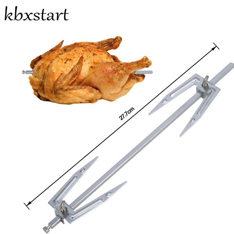 Gegrilde Gebraden Kip Vork Rvs Rotisserie Onderdelen Lucht Friteuse Accessoires Elektrische Roterende Bbq Grill Barbecue Spiesjes