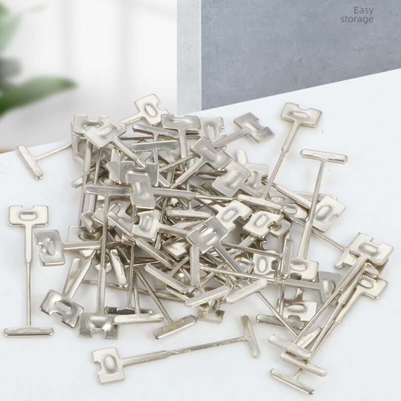 50 Pcs Tile Leveling Steel Needles Tile Leveling Spacers System Replacement T-pins for Tile Builing Walls