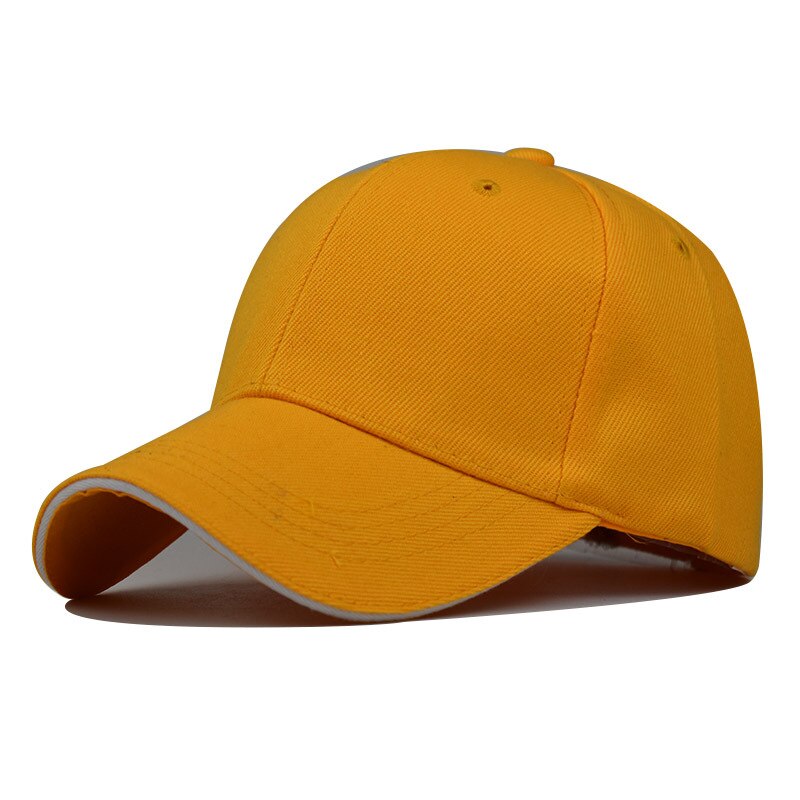 Baseball Cap Snapback Hat Polyester Thick Spring Autumn Cap Pure color cap keep warm Hip Hop Fitted Cap For Men Women: Yellow