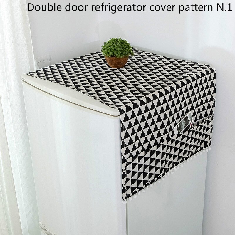 SLSHLYJ Good 70 * 170cm household cloth dust cover multifunctional dust cover double door refrigerator dust cover: Refrigerator cover 1