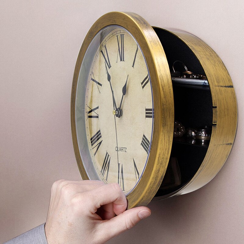 Lagerung Uhr sicher Tarnung Sicher Wanduhr retro Uhr Lagerung Kasten Persönlichkeit Wohnzimmer Uhr Schmuck Lagerung Kasten: Gold