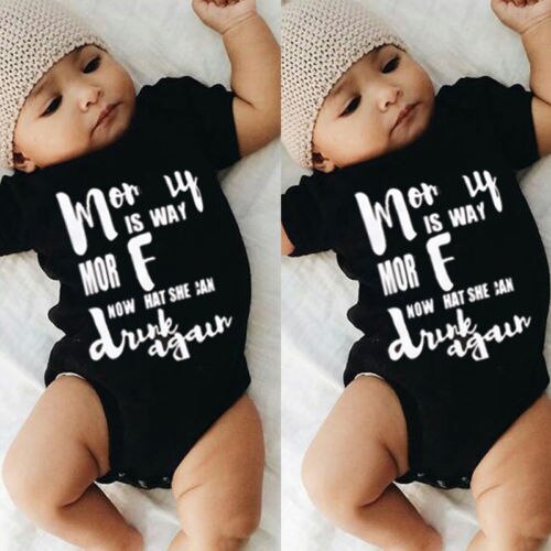 Newborn Kids Baby Boy Girl Short Sleeve Bodysuit Jumpsuit Clothes Outfits Toddler Infant Boys Girls Letter Casual Bodysuits Soft