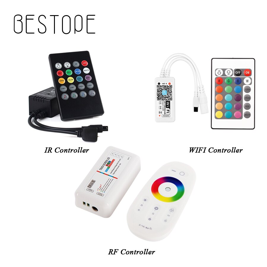 Led Controller 44 Keys 24 Keys LED IR RF RGB Controller LED Lights Controller RF Remote Dimmer DC12V For RGB 3528 5050 LED Strip