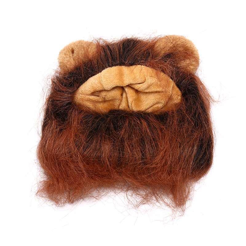 Śmieszne słodkie zwierzątko lwia grzywa czapka z peruką kapelusz dla kota Halloween Boże Narodzenie ubrania przebranie z uszami jesień zima kostium Cosplay: DB