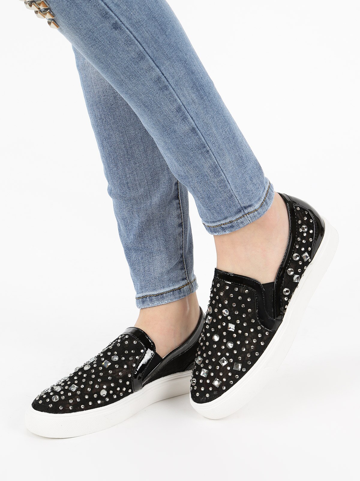 Zapatillas de deporte con diamantes de imitación