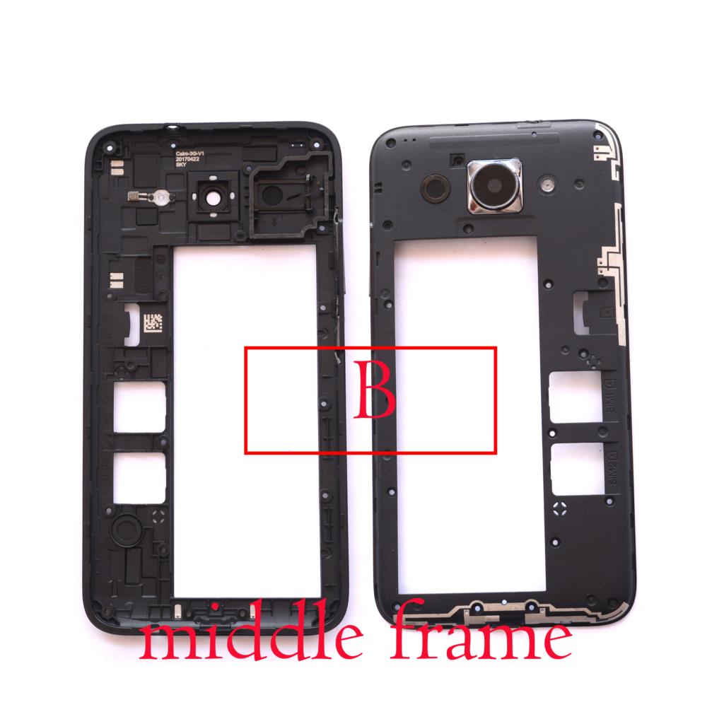 Frente tela lcd meio moldura porta da bateria capa traseira caso habitação para huawei y3 2017/y3 2018/y5 lite 2017 5.0"