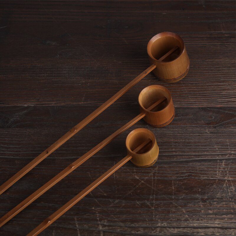 Cuillère à eau de racine de bambou à Long manche, outils de cuisine carbonisés, vaisselle de table, ustensiles de cuisine pour thé Kung Fu outils à thé