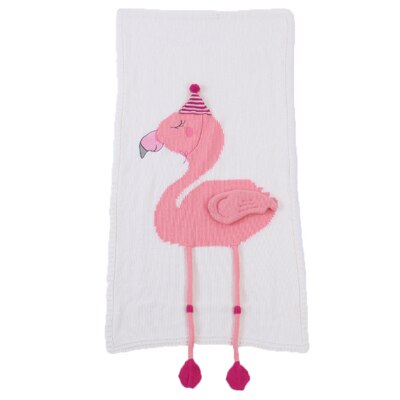 Småbørn drenge piger strikket tæppe flamingoer sove svøb tæpper baby seng betræk blødt badehåndklæde børn wrap strandmåtte: Hvid