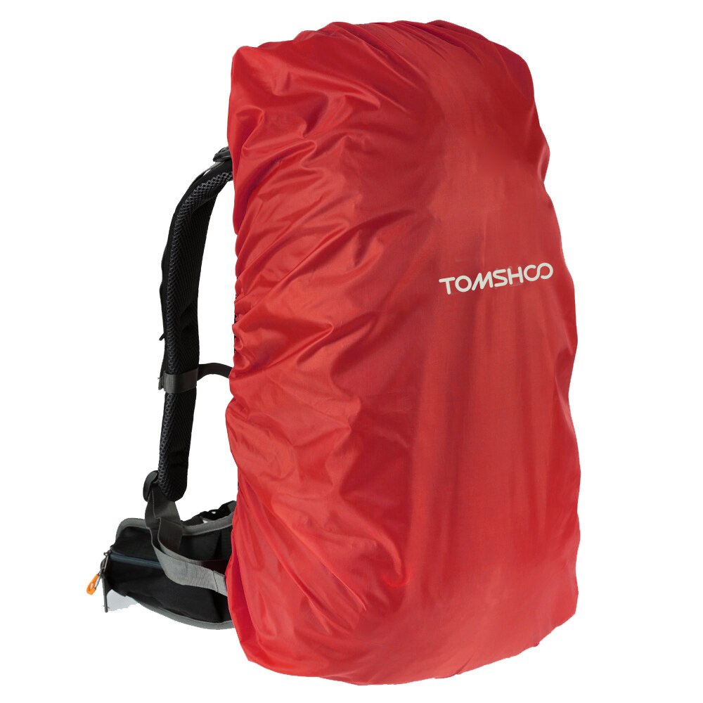 TOMSHOO-mochila impermeable reflectante de 40L-50L, resistente a la lluvia, para exteriores, senderismo, Camping y viajes: Color rojo