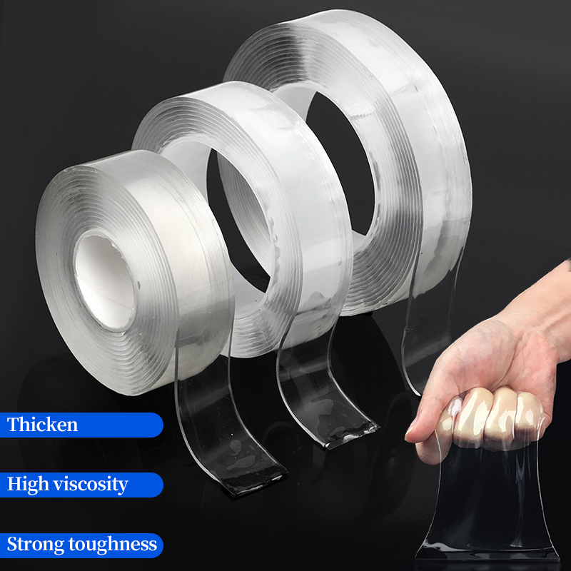 1/3/5M Ultrasterke dubbelzijdig klevende nanotape Transparante nano herbruikbare wasbare plakband Huishoudelijke bevestigingstape