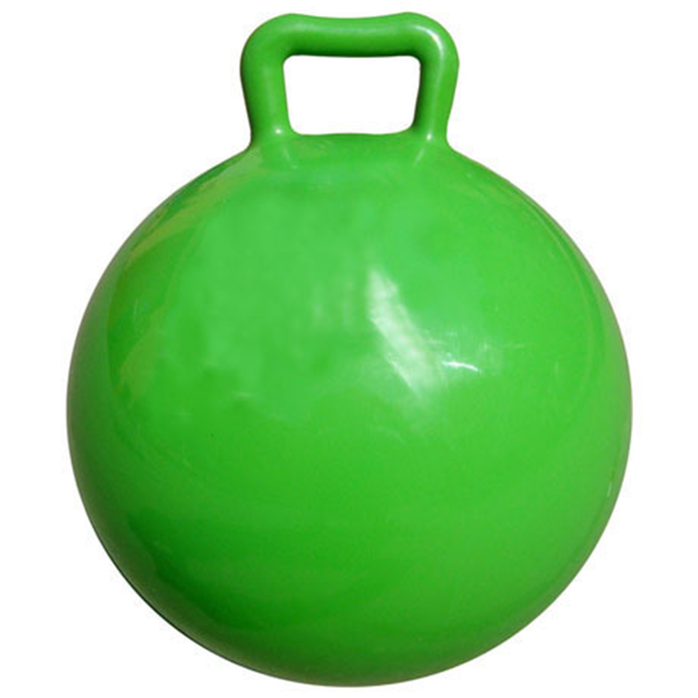 Ren färg uppblåsbar studsande boll barn hoppande hoppboll hoppbollar med handtag för vuxna barn träningsleksak: Grön