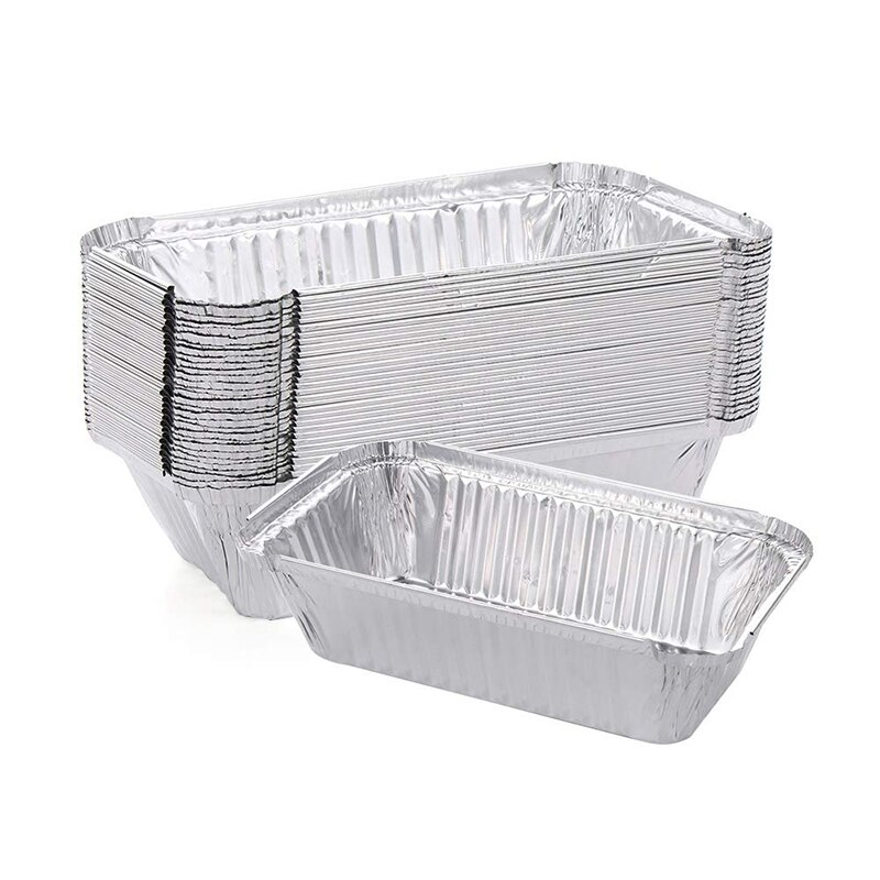 Aluminiumsfolie engangs brødform hjemmelavet 100 stk 8 x 4 brødform/form brød bageform/bagebrød bageform 025: Default Title