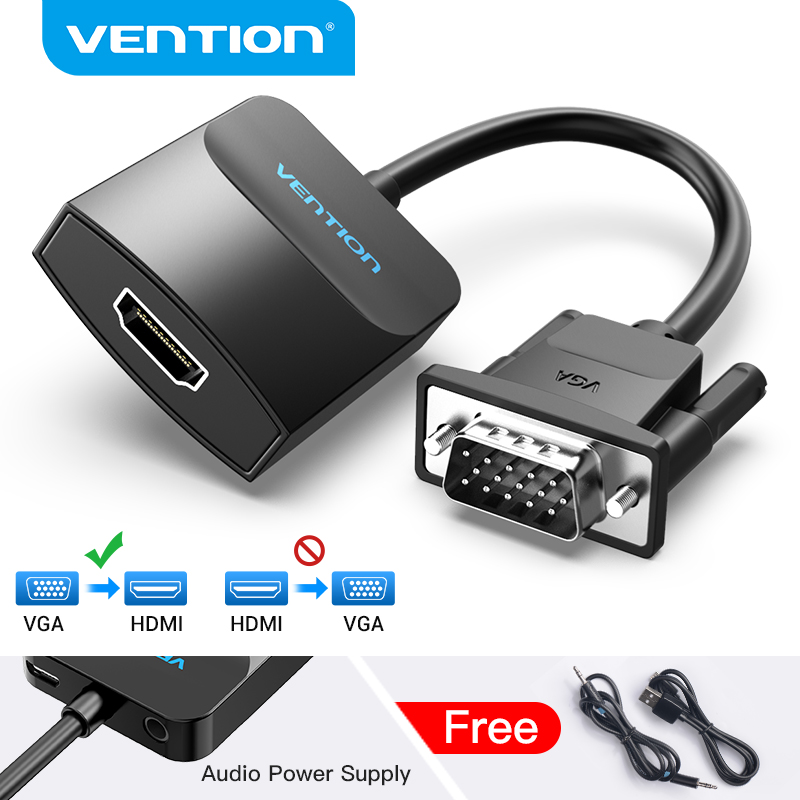 Ventie VGA naar HDMI Converter Kabel Analoge AV naar Digitale Converter Adapter met Audio 1080P voor PC Laptop naar HDTV Projector