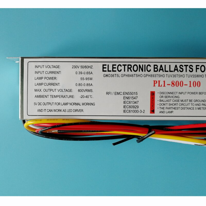 PL1-800-100 Kiemdodende Elektronische Ballast Voor 100W Single-Ended 4 Pin Ballast Voor Uv Lamp,TUV36T5HO TUV55WHO GHO36T5L GPH893T5HO