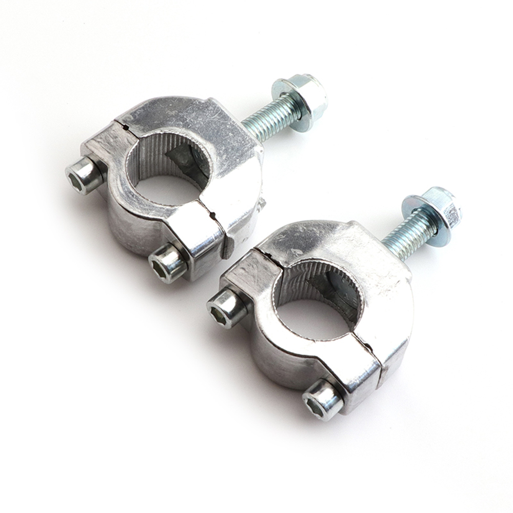 For 2-Stroke 47cc 49cc Mini Moto Dirt Bike Moped 7/8'' 22mm Handlebar Risers Adapter Motorcycle Handle Bar Clamp 1 Pair: Silver