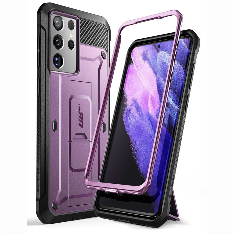 Supcase Voor Samsung Galaxy S21 Ultra Case Release) 6.8 &quot;Ub Pro Full-Body Holster Cover Zonder Ingebouwde Screen Protector: Violet