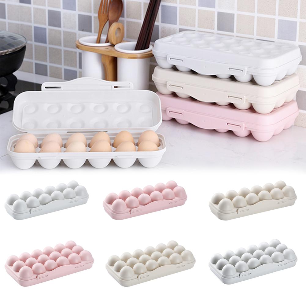 Eggs Tray Transparent Thicken Plastic Egg Storage Container 12/ 18 Grid Egg Holder For Home Refrigerator Kitchen Egg Storage Box