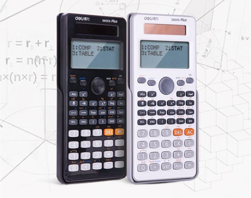 Genuine Desktop Dual Power 252 Kinds Function Scientific Calculator Solar+Battery Power 12 Digital 2-Line LCD Display