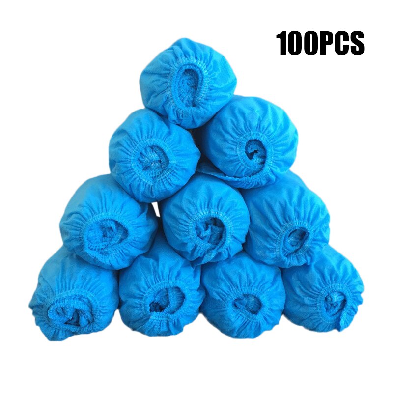 100 stuks non-woven overschoenen wegwerp overschoenen dikke overschoenen antislip universeel  qp2: Donkerblauw