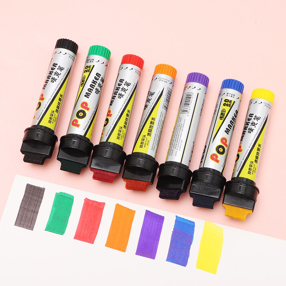 20mm POP impermeabile vernice pennarello permanente schizzi pennarelli Graffiti ricaricabile per disegnare Poster arte speciale ufficio