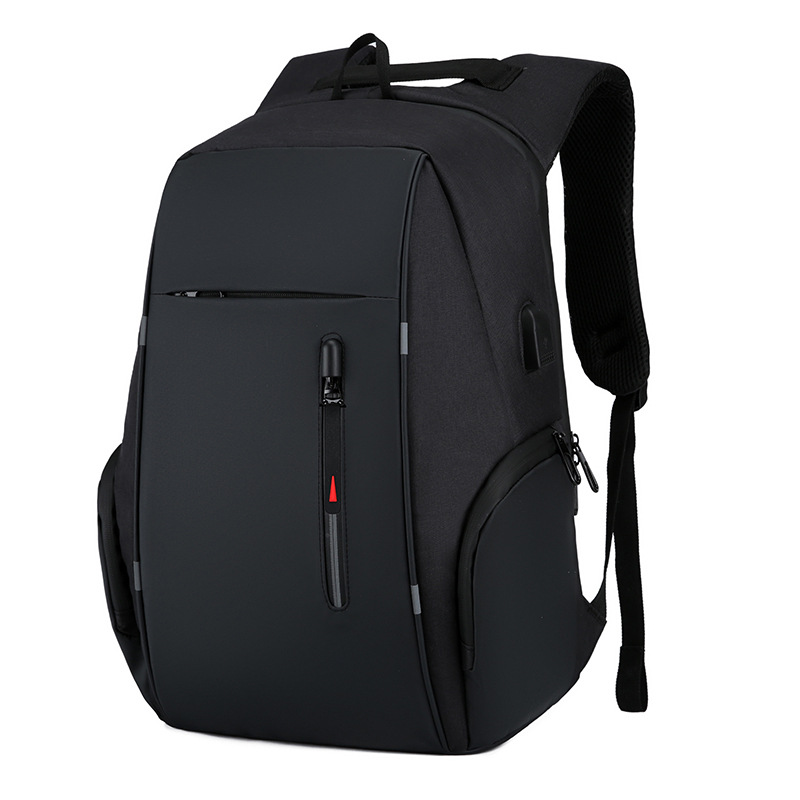 Sac à dos hommes USB charge étanche sac à dos pour ordinateur portable femmes décontracté Oxford mâle sac d'affaires 15.6 pouces ordinateur portable sacs à dos: Black