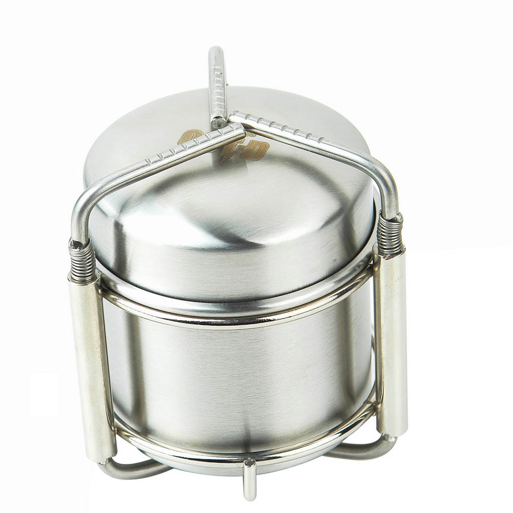 Mini estufa de Alcohol de acero inoxidable para acampar, estufa pequeña portátil de bolsillo, OUT-D de 247g, B-1