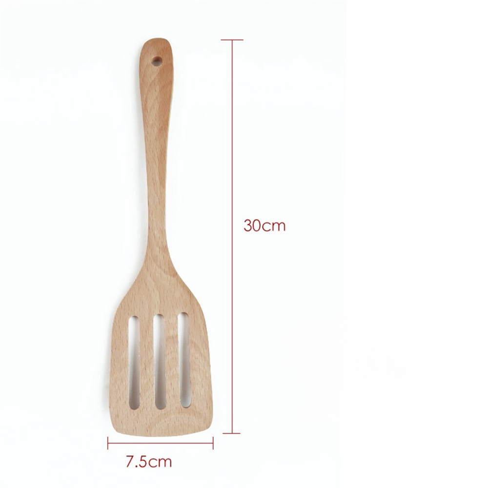 Holz-Kochgeschirr mit langem Griff, rutschfest, verbrühungsfrei, Spatel, Suppenlöffel, Haushalt, hitzebeständiges Utensil, Küchenzubehör: Licht Gelb