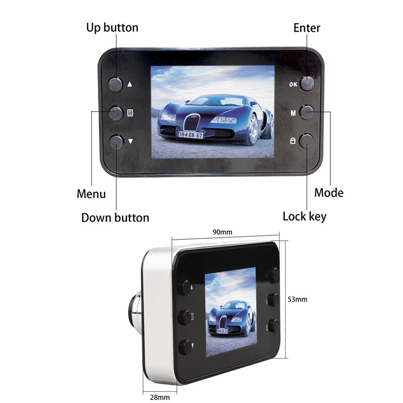 K6000 bil dvr 1080p fuld hd videooptager instrumentbræt kamera ledet nattesyn video registrator dashcam support tf-kort: Default Title