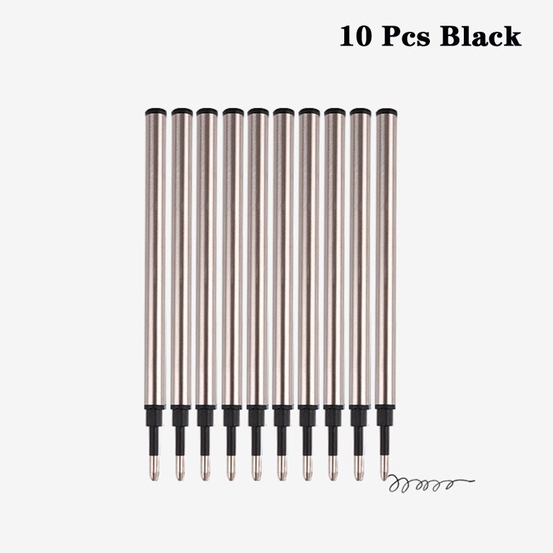 10 Pcs/lot 0.5mm Metal Ballpoint Pen Refills 11cm Length for Business Office Ball Point Pen Refills School Supplies Stationery: Black