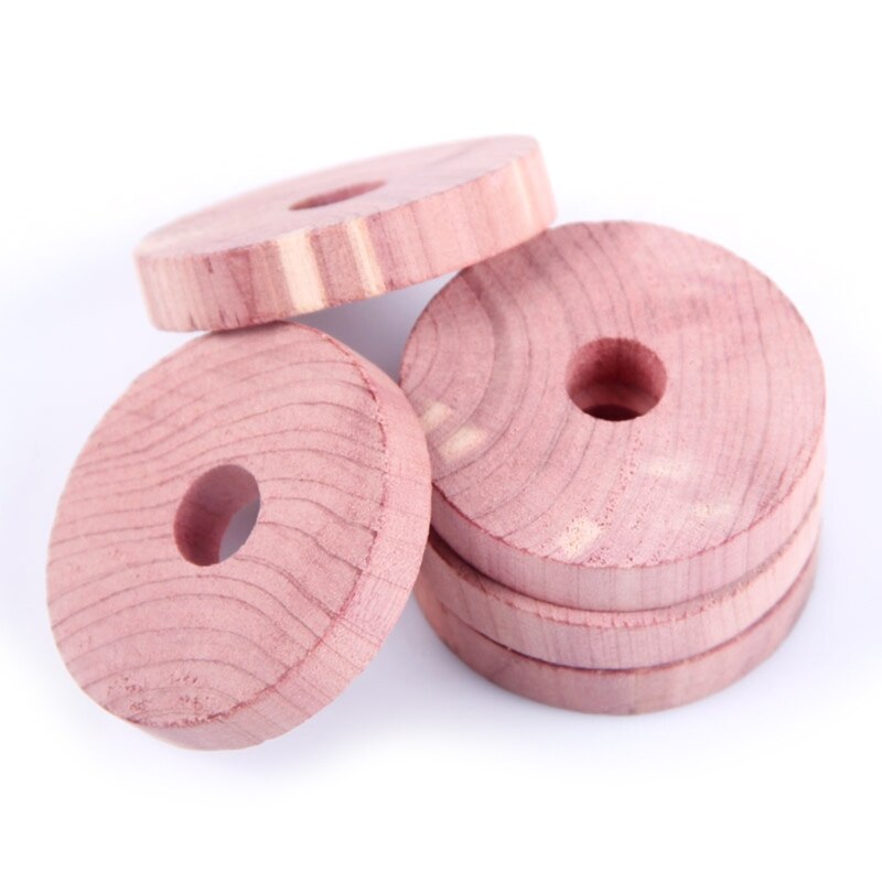 12Pcs Cederhout Blok Ronde Ring Garderobe Natuurlijke Muggenspray Motbestendig U90A