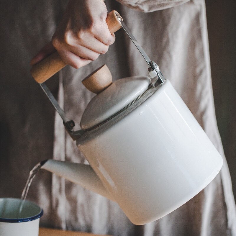 Enameled Kettle Japanese Style Teapots 2 Litre for Halogen Most Stovetops Kungfu Tea Pots