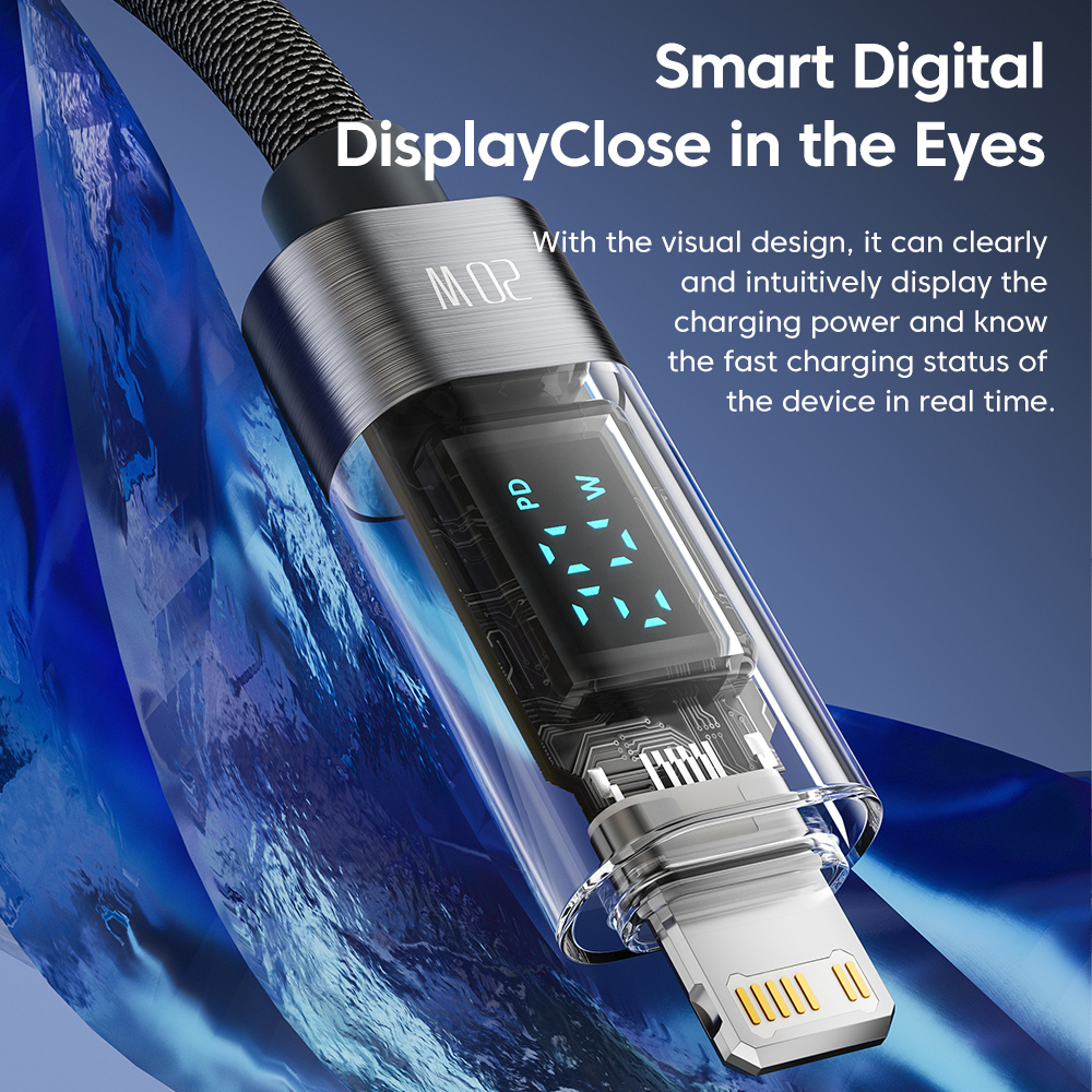 Toocki  pd20w usb type c-kabel til iphone 14 13 12 11 max xs ipad digitalt display usb iphone-opladerkabel hurtigopladningsledning